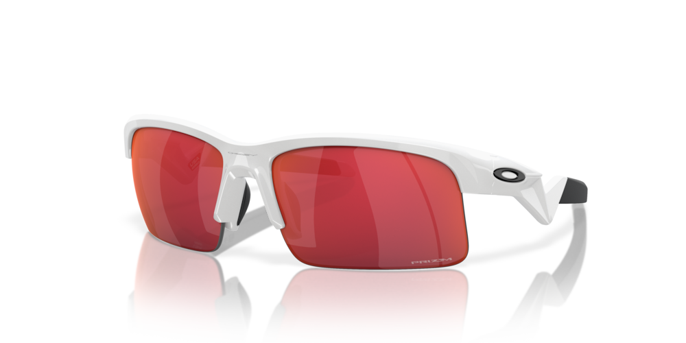 Oakley sunglass Capacitor (Youth Fit) prizm field Lenses with polished white Frame