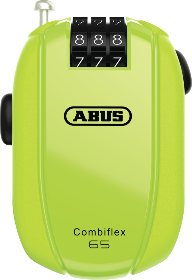 ABUS Combiflex StopOver 65cm Cable Lock (Neon) | Cycling Gears Hub