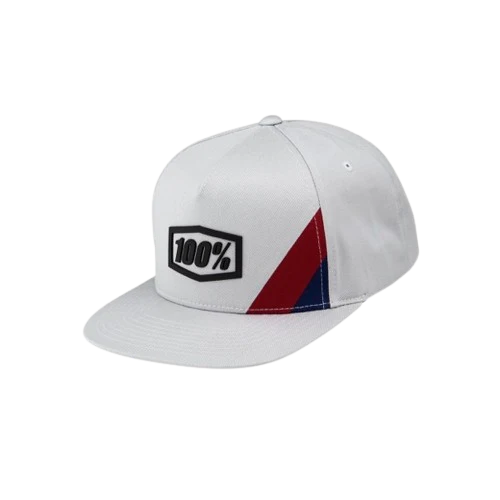 100% Cornerstone Snapback Hat – Light Grey Adjustable Cap for Cyclists & Streetwear Style