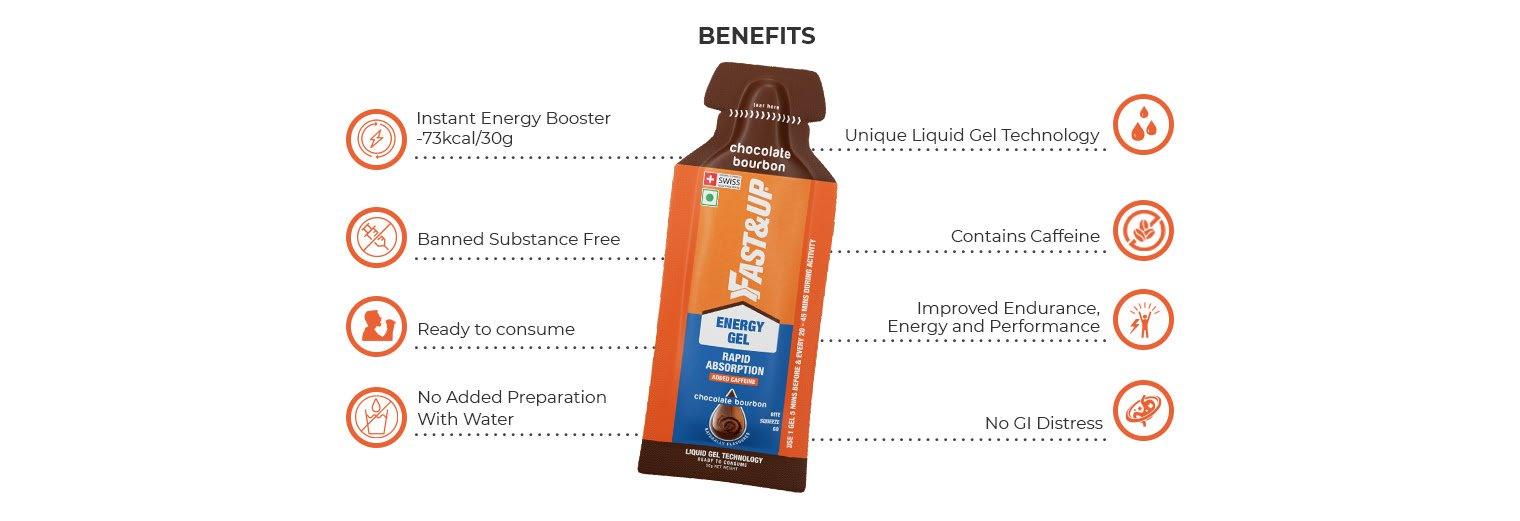Fast&Up Energy Gel (Chocolate Bourbon) | Cycling Gears Hub - Cycling Gears Hub
