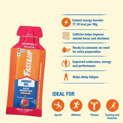 Fast&Up Energy Gel (Strawberry Banana) | Cycling Gears Hub - Cycling Gears Hub