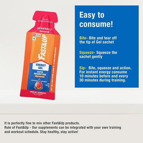 Fast&Up Energy Gel (Strawberry Banana) | Cycling Gears Hub - Cycling Gears Hub