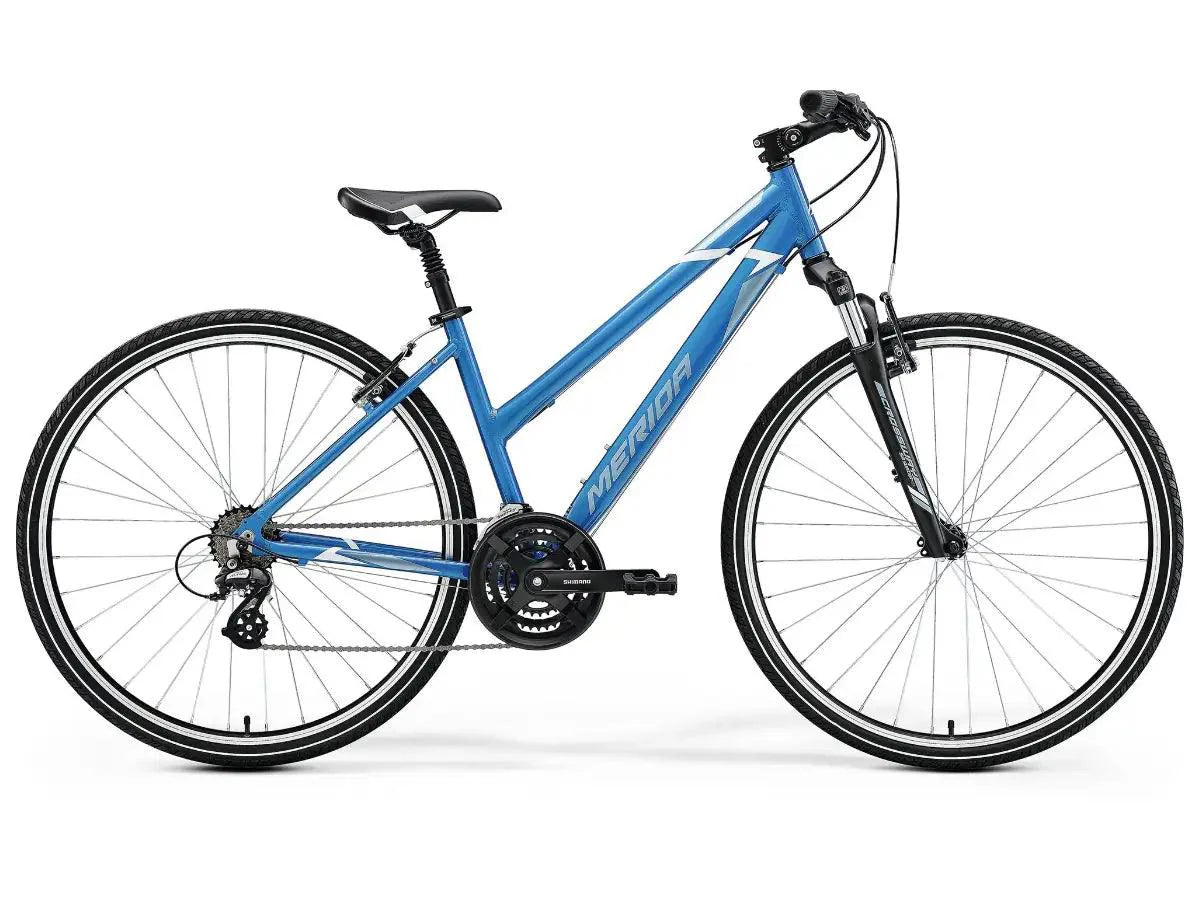 Merida Crossway 10-V Women's Bike (Steel Blue/White) | Cycling Gears Hub