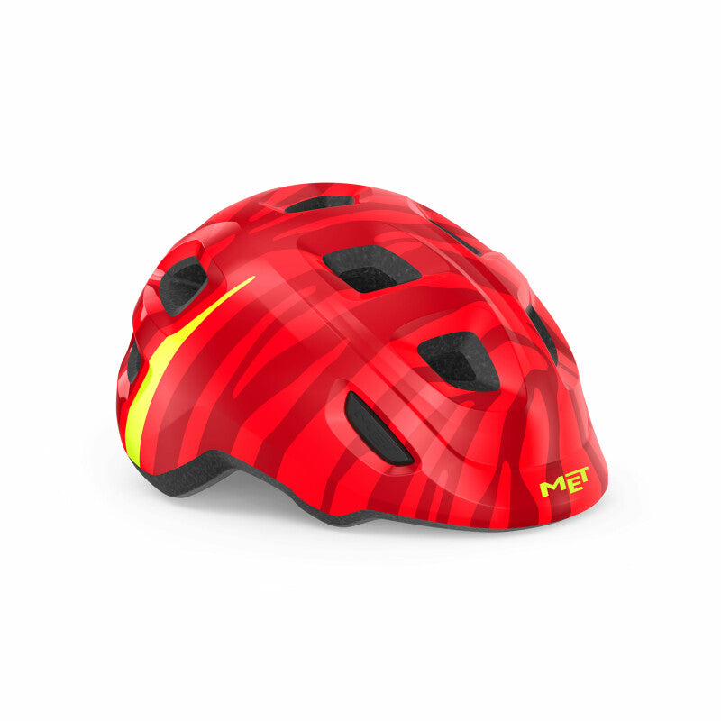 MET Hooray Kids Cycling Helmet (Glossy Red Zebra) | Cycling Gears Hub