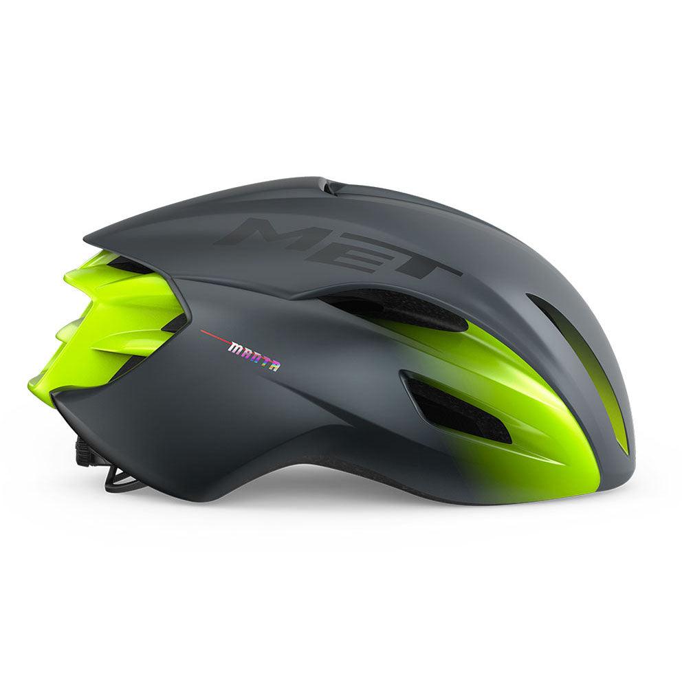 MET Manta MIPS Aero Road Cycling Helmet (Gray/Fluo Yellow/Matt Glossy) | Cycling Gears Hub