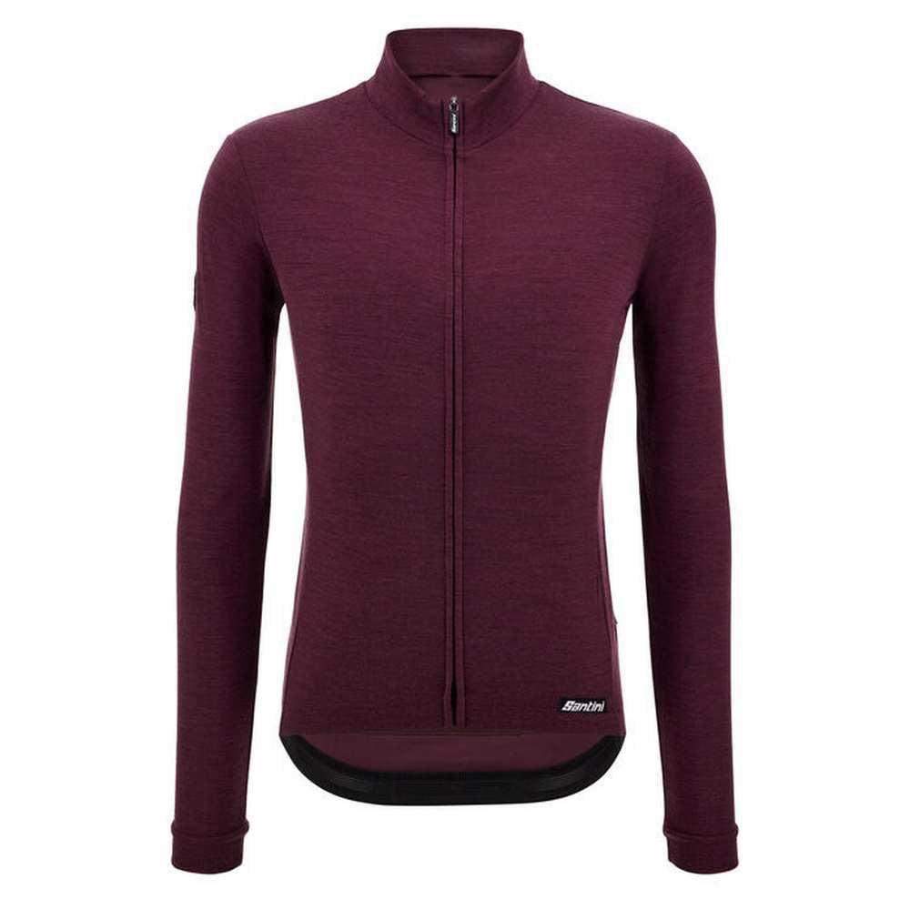 Santini Impetus Long Sleeve Men's Cycling Jersey (Burgundy) | Cycling Gears Hub