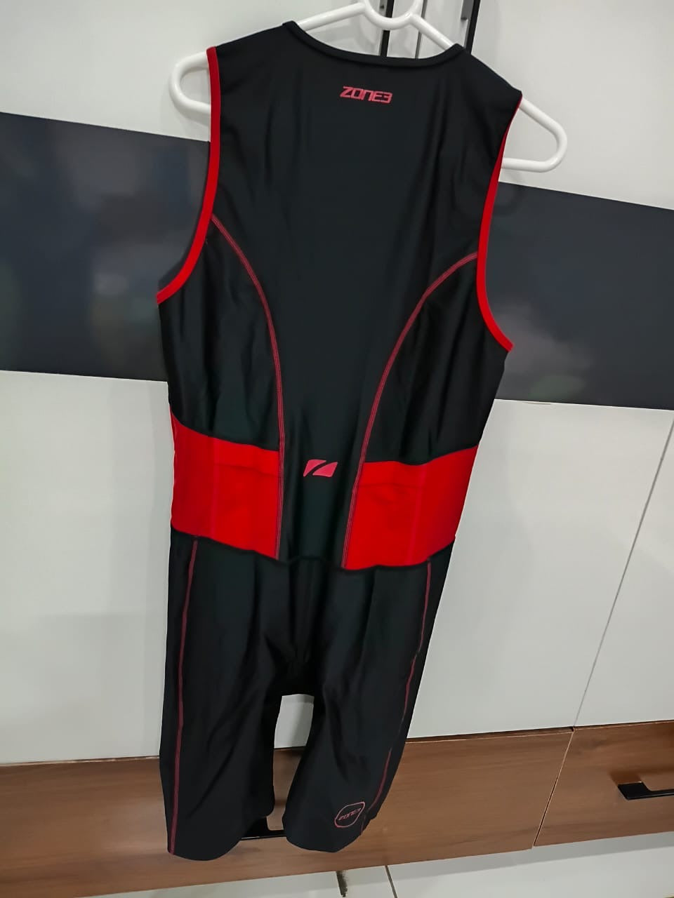 Zone3 Activate Men's Triathlon Suit Black Red - Sleeveless Trisuit with Waffle Back Panel|Cycling Gears Hub