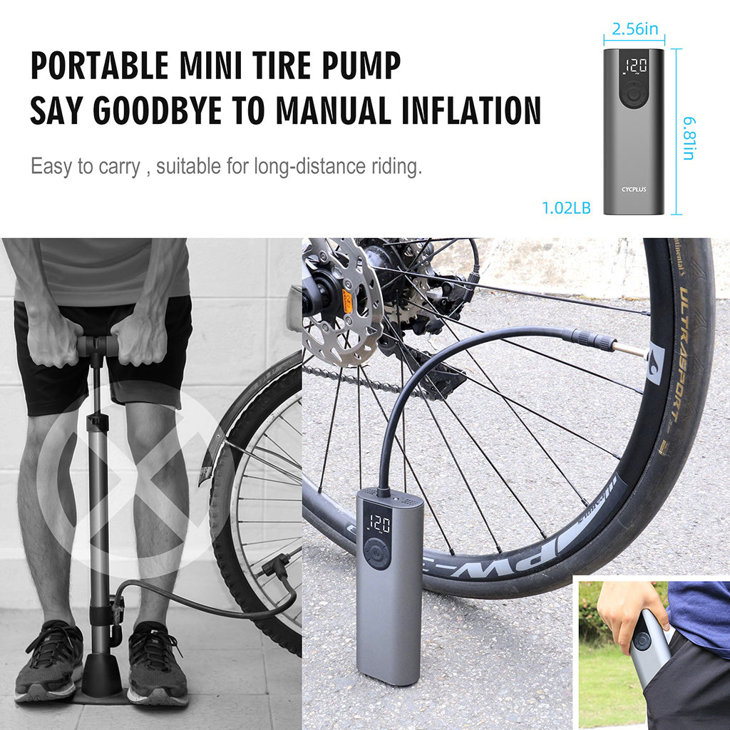 Cycplus A8 Electric Air Pump Silver Color | Cycling Gears Hub