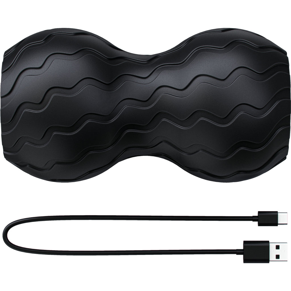 Therabody WaveDuo - Dual Vibrating Foam Roller for Muscle Recovery & Deep Tissue Massage - Black|Cycling Gears Hub