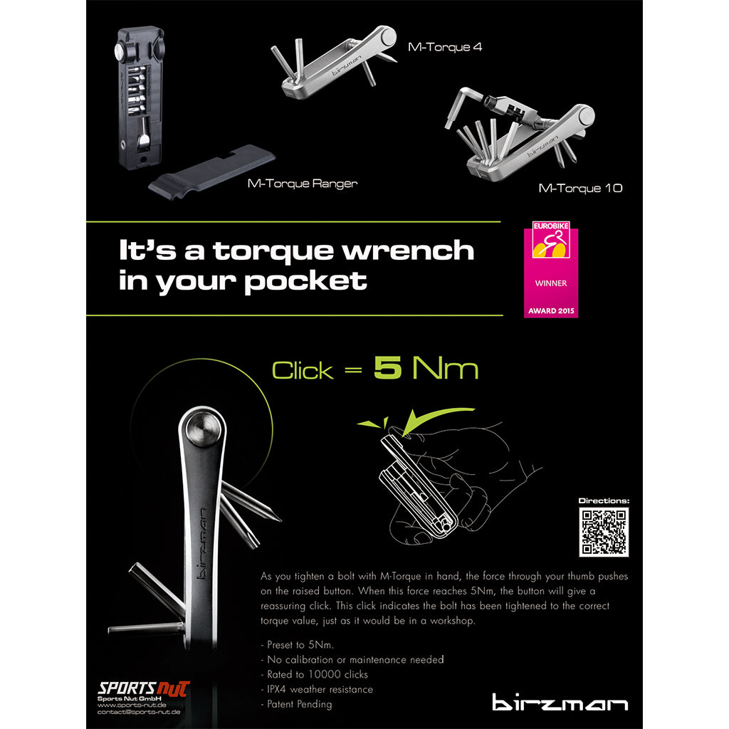 Birzman M-Torque Ranger Multi Tool Comes with 5mm Torque Wrench | Cycling Gears Hub
