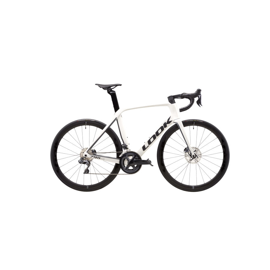 LOOK 795 Blade DB Metallic White Silver Glossy – Ultegra Di2 | LOOK R38D Wheels | Cycling Gears Hub