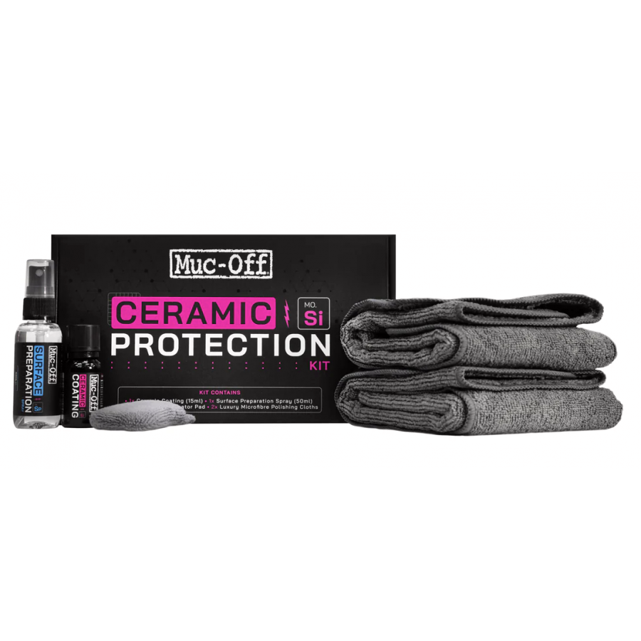 Muc-Off Bike Protection Kit | Ceramic Coating with Applicator Pad & Microfibre Cloth