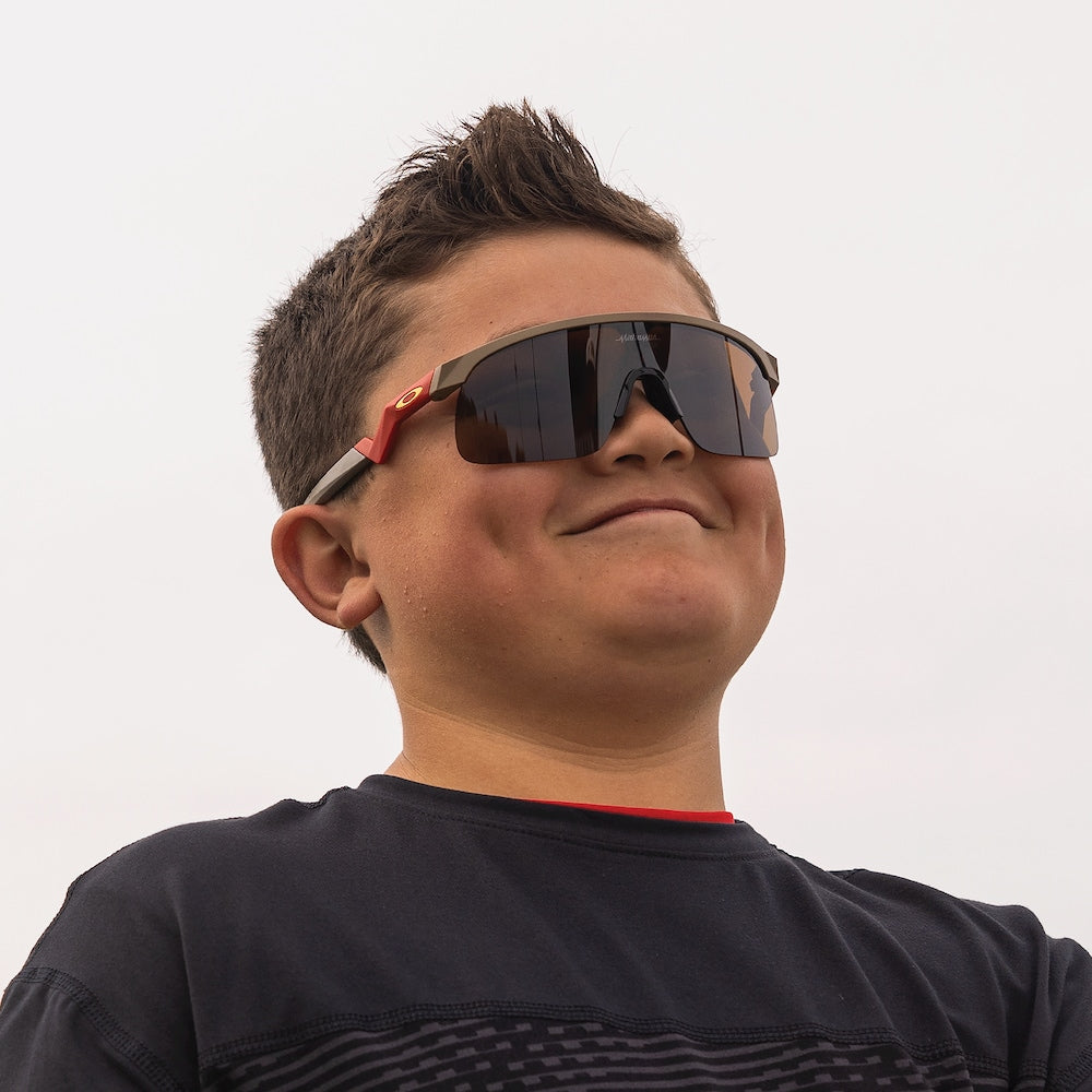 Oakley Sunglass Resistor (Youth Fit) Patrick Mahomes II Collection prizm tungsten Lenses with matte terrain tan Frame