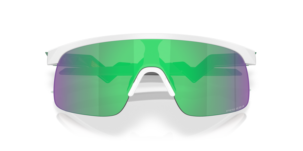 Oakley sunglass Resistor (Youth Fit) prizm jade Lenses with matte white Frame