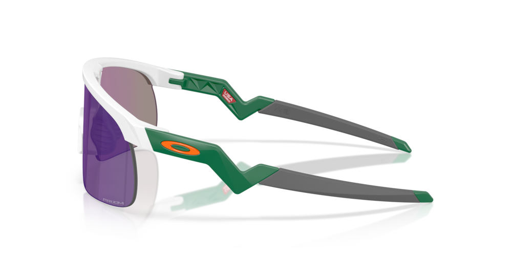 Oakley sunglass Resistor (Youth Fit) prizm jade Lenses with matte white Frame
