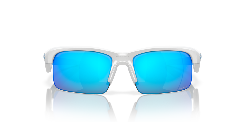 Oakley sunglass Capacitor (Youth Fit) prizm sapphire Lenses with polished white Frame