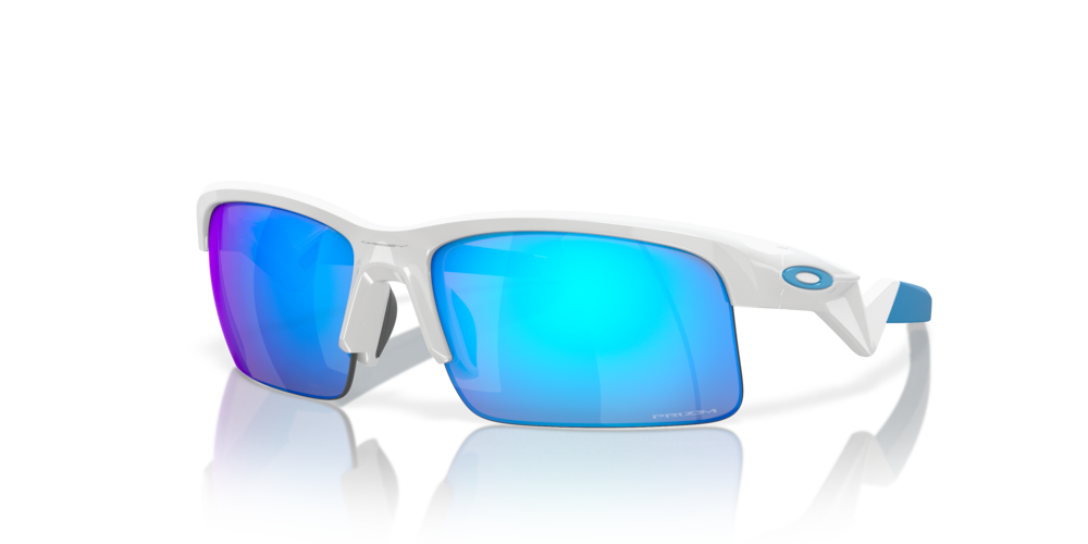 Oakley sunglass Capacitor (Youth Fit) prizm sapphire Lenses with polished white Frame
