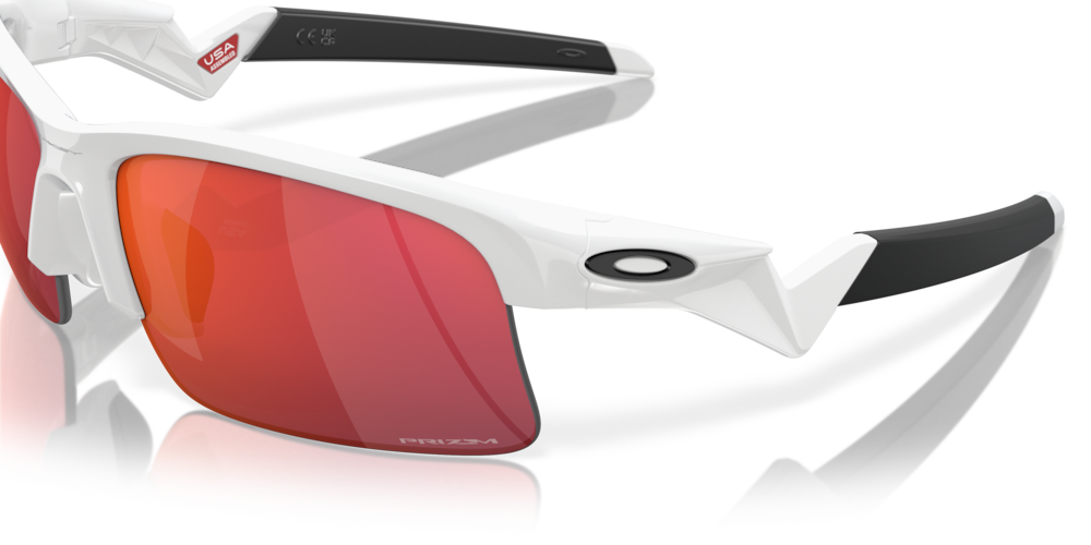 Oakley sunglass Capacitor (Youth Fit) prizm field Lenses with  polished white Frame