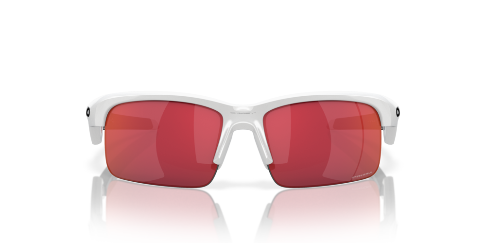 Oakley sunglass Capacitor (Youth Fit) prizm field Lenses with  polished white Frame