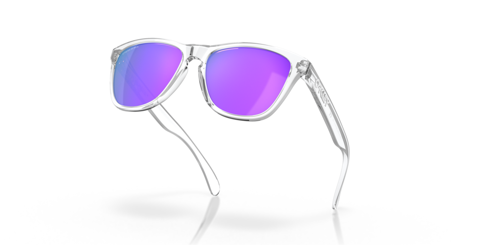 Oakley sunglass Frogskins™ prizm violet Lenses with polished clear Frame