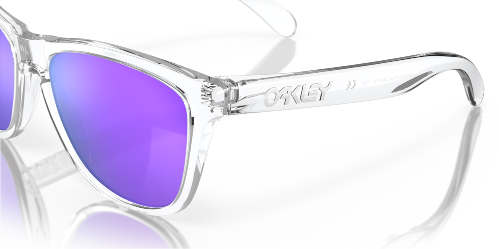 Oakley sunglass Frogskins™ prizm violet Lenses with polished clear Frame