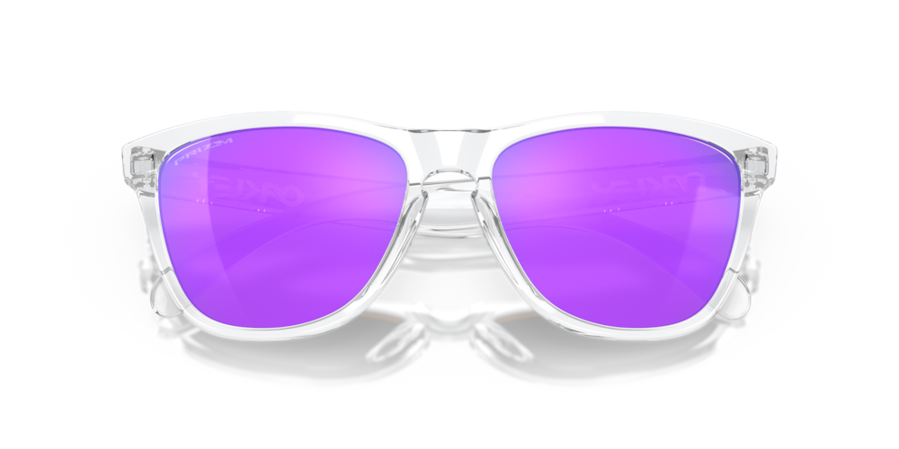 Oakley sunglass Frogskins™ prizm violet Lenses with polished clear Frame
