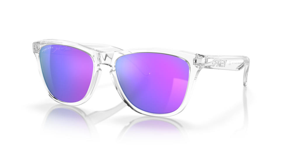 Oakley sunglass Frogskins™ prizm violet Lenses with polished clear Frame