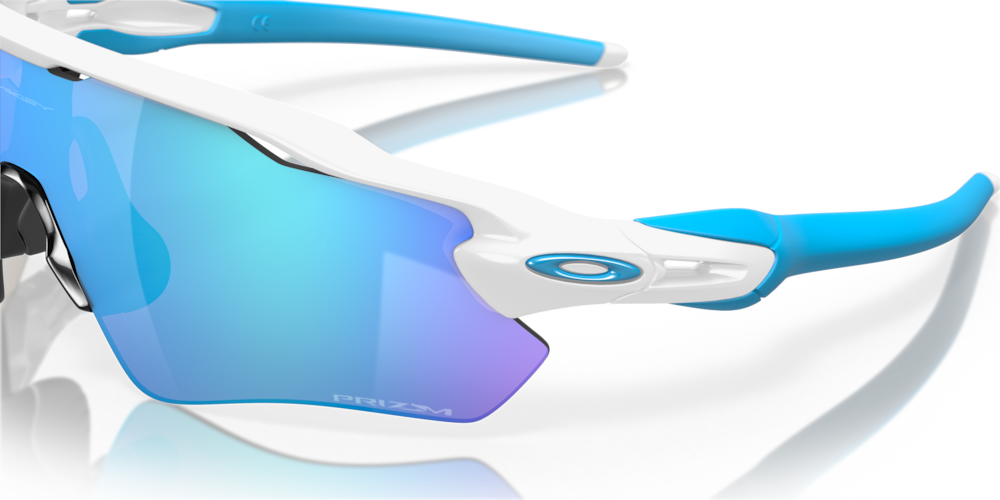 Oakley sunglass Radar® EV Path® prizm sapphire Lenses with polished white Frame