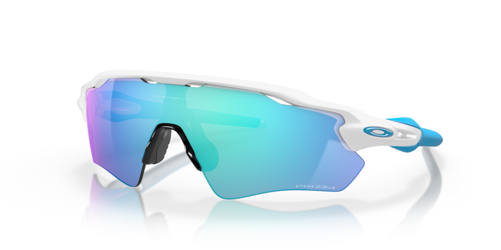 Oakley sunglass Radar® EV Path® prizm sapphire Lenses with polished white Frame