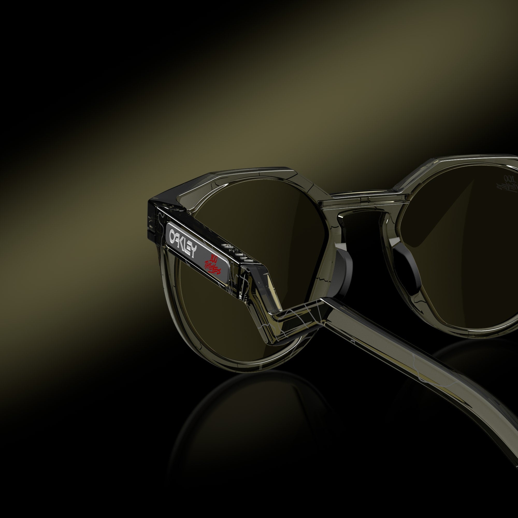 Oakley Sunglass HSTN 100 Thieves Collection prizm gaming™ 2.0 Lenses,  100t grey smoke Frame
