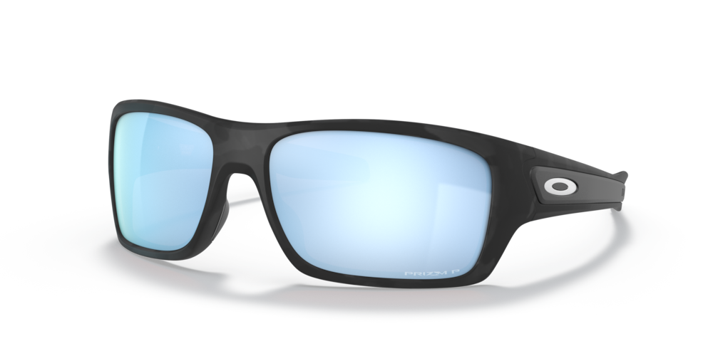 Oakley Sunglass Turbine prizm deep water polarized Lenses with matte black camo Frame