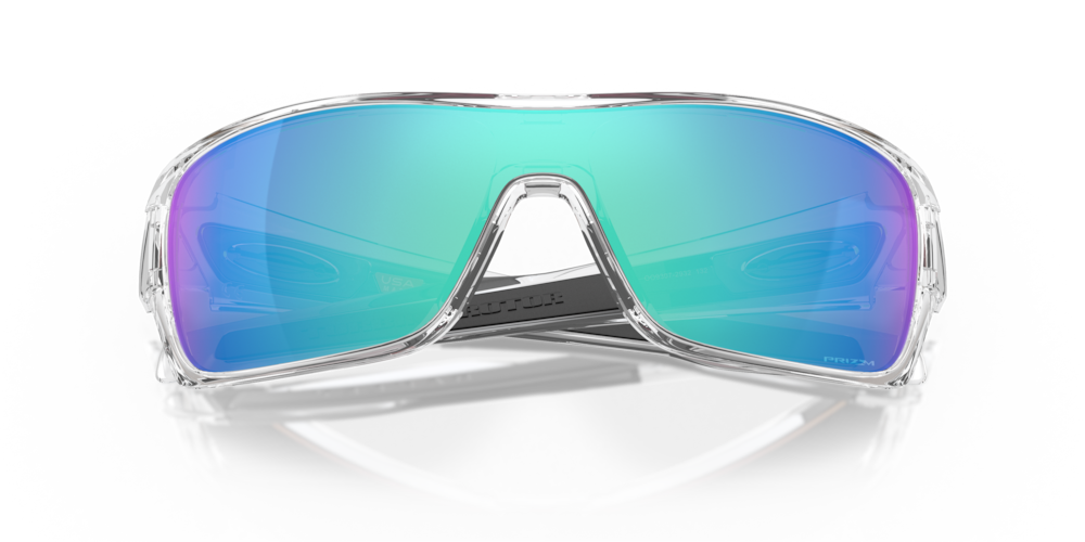 Oakley Sunglass Turbine Rotor prizm sapphire Lenses with polished clear Frame