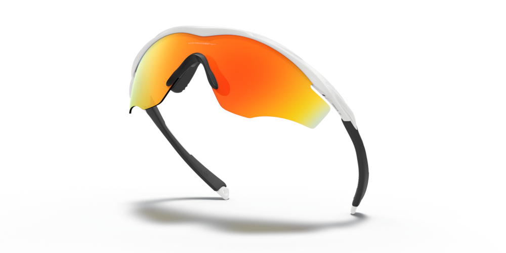 Oakley M2 Frame XL Sport Sunglasses (Fire Iridium/Polished White) | Cycling Gears Hub