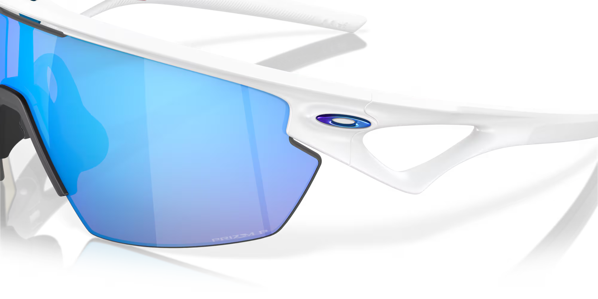 Oakley Sphaera™ Sunglasses – Prizm Sapphire Polarized Lenses with Matte White Frame