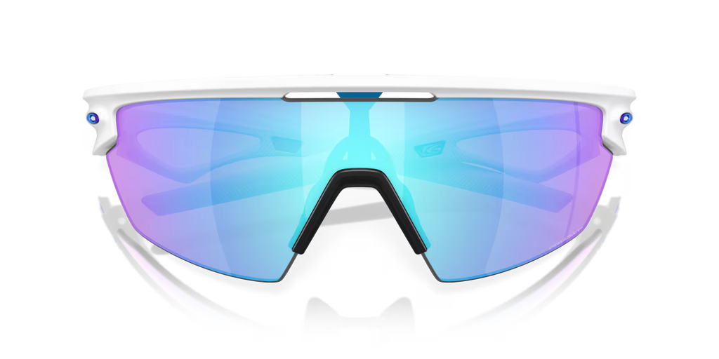 Oakley Sphaera™ Sunglasses – Prizm Sapphire Polarized Lenses with Matte White Frame