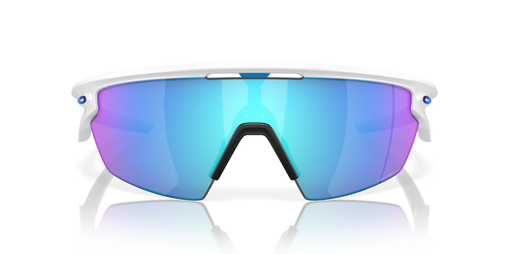 Oakley Sphaera™ Sunglasses – Prizm Sapphire Polarized Lenses with Matte White Frame