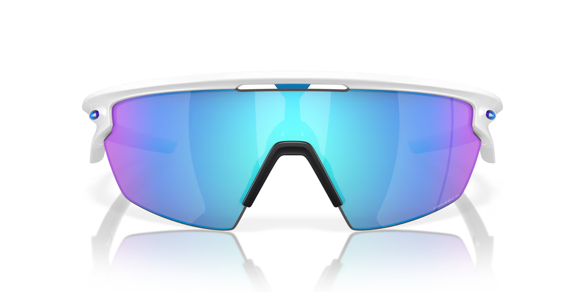 Oakley Sphaera™ Sunglasses – Prizm Sapphire Polarized Lenses with Matte White Frame