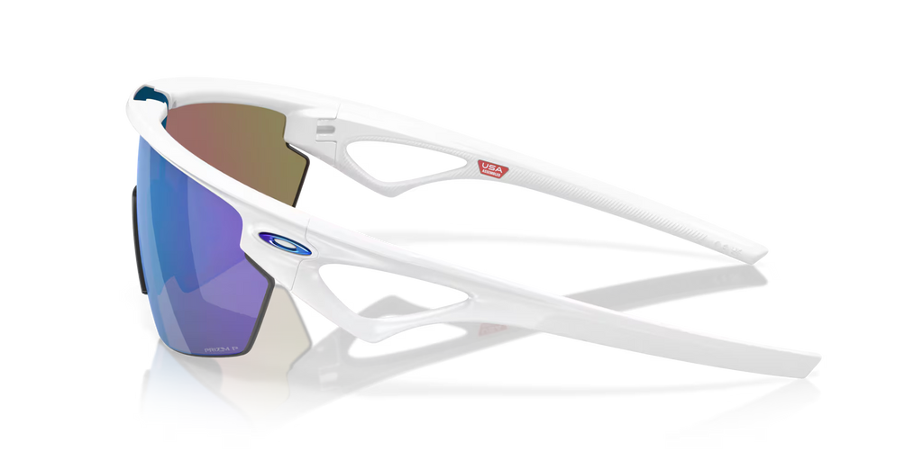 Oakley Sphaera™ Sunglasses – Prizm Sapphire Polarized Lenses with Matte White Frame