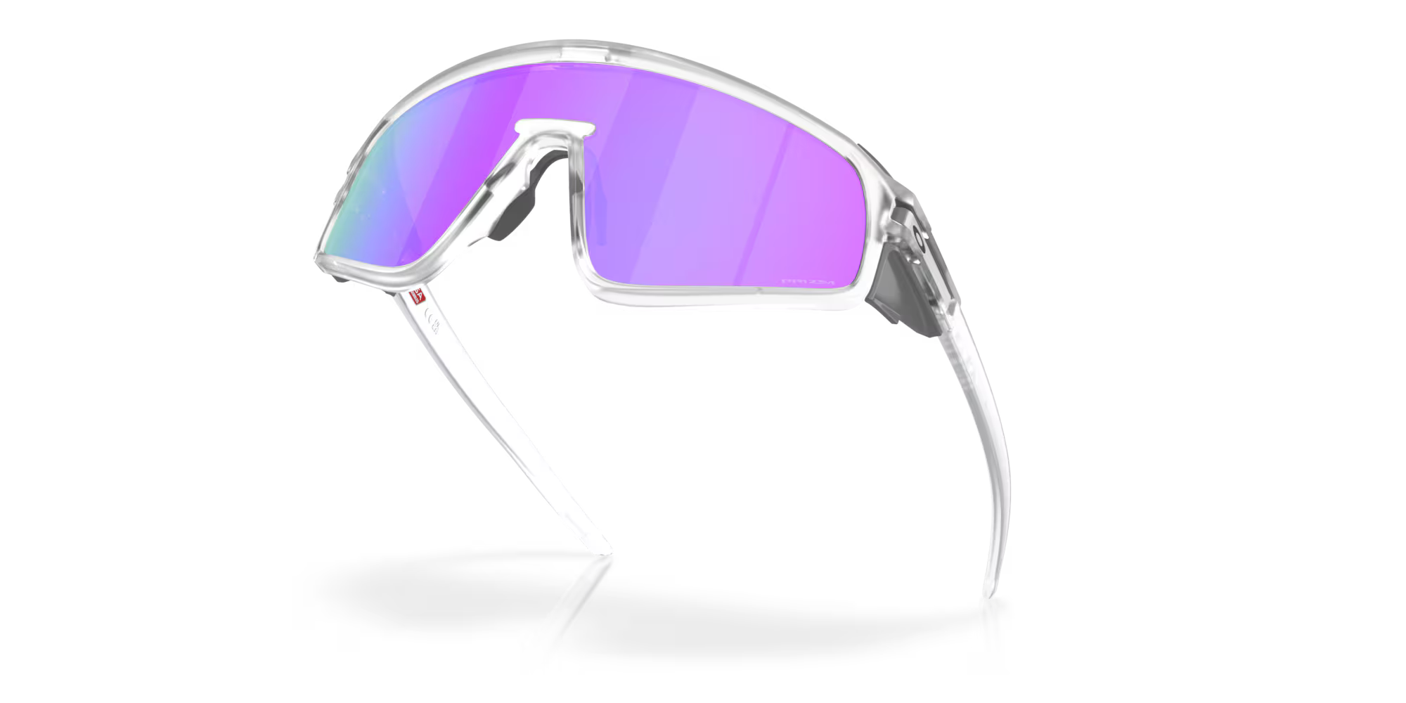 Oakley Latch Panel matte clear sunglasses with Prizm Violet shield lens