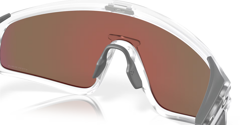 Oakley Latch Panel matte clear sunglasses with Prizm Violet shield lens