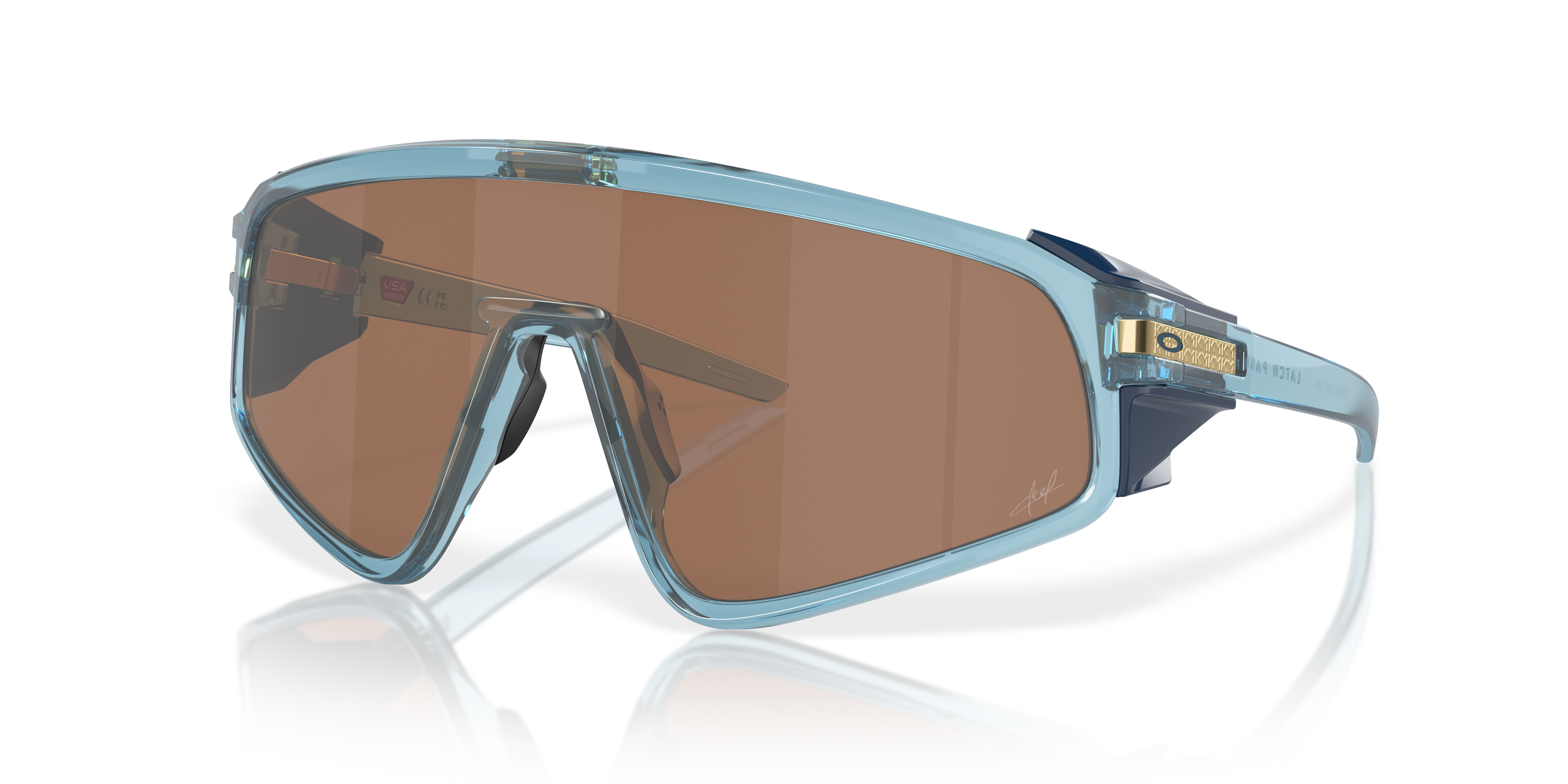 Oakley Latch Panel Trans Stonewash sunglasses with Prizm Tungsten shield lens
