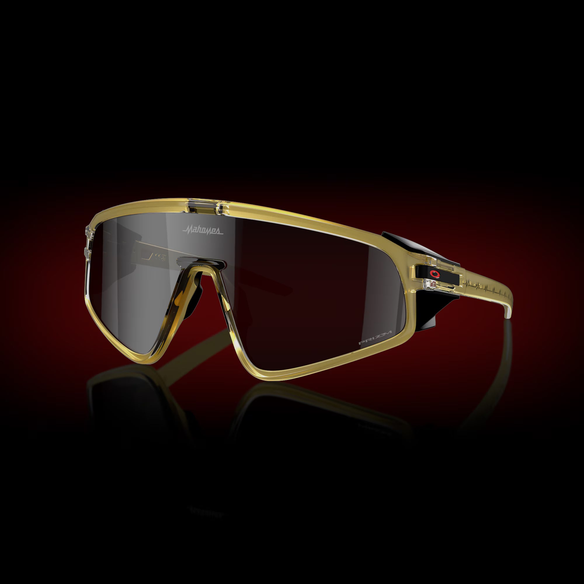Oakley Latch Panel PM Gold Glass sunglasses with Prizm Black shield lens