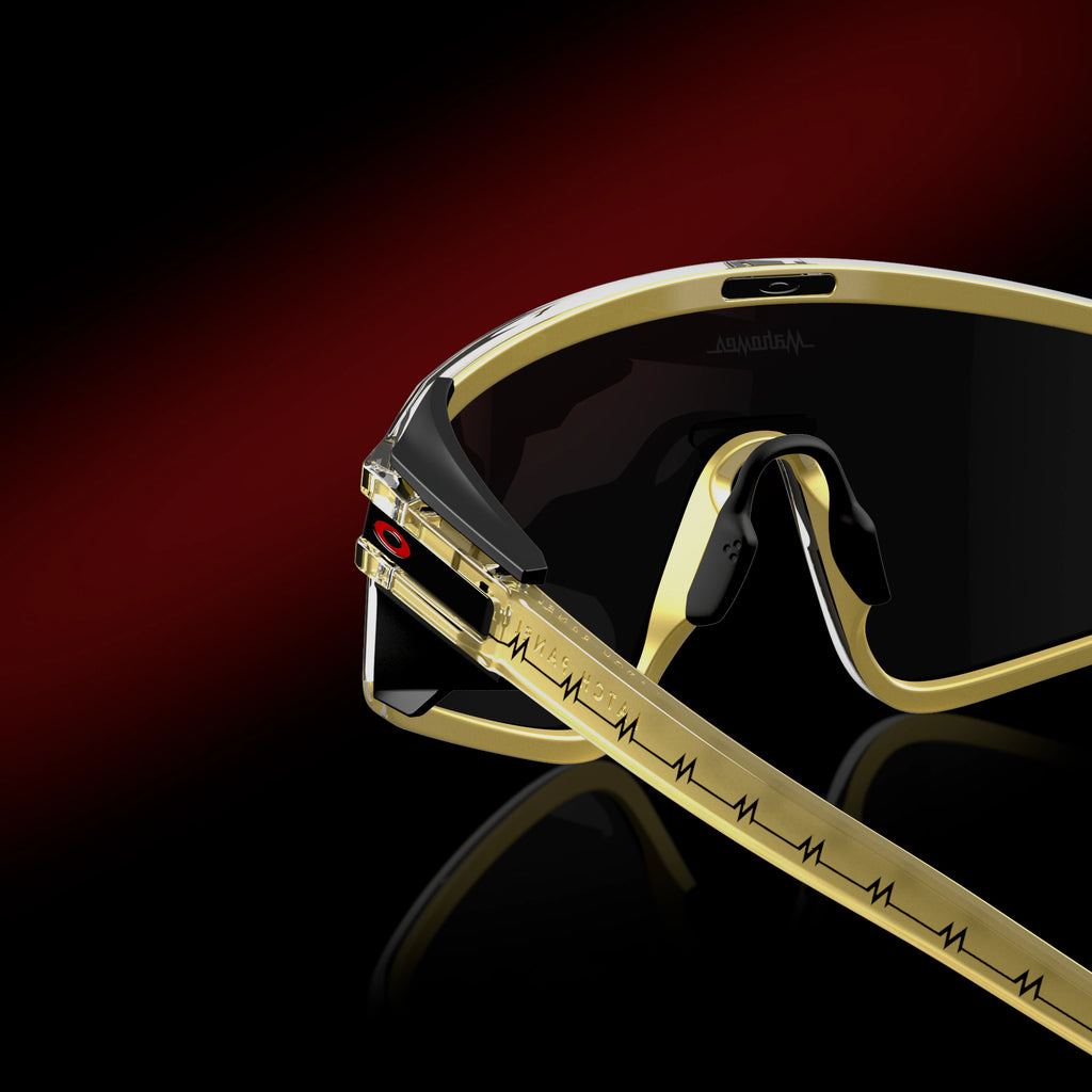 Oakley Latch Panel PM Gold Glass sunglasses with Prizm Black shield lens