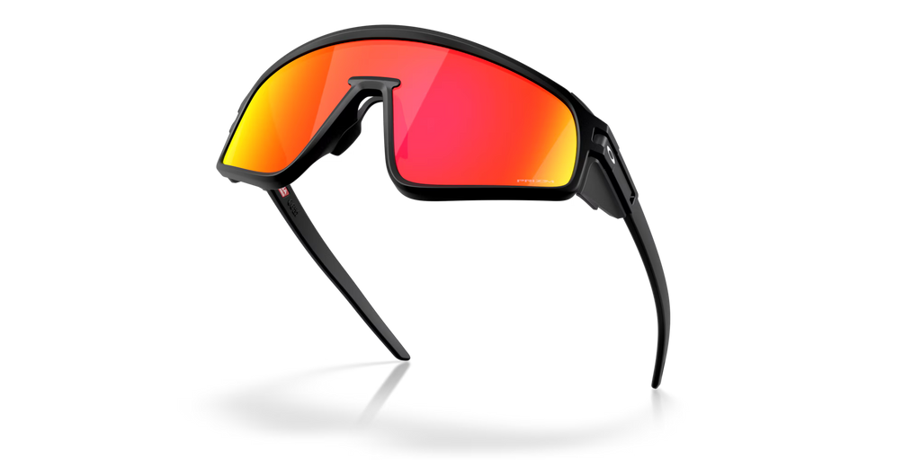 Oakley Latch Panel matte black sunglasses with Prizm Ruby shield lens
