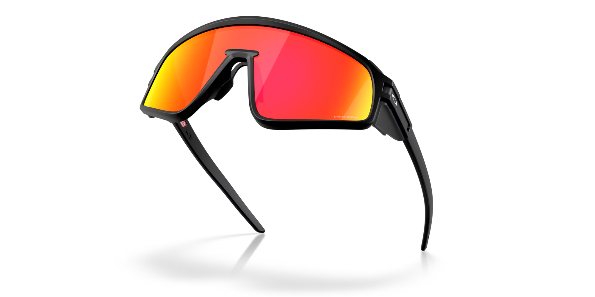 Oakley Latch Panel matte black sunglasses with Prizm Ruby shield lens