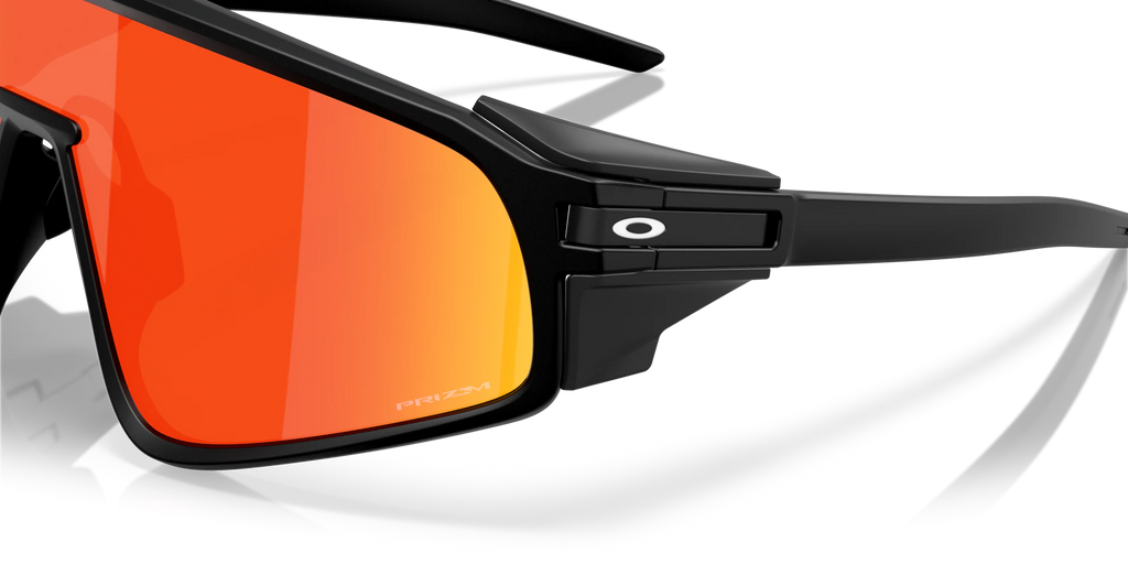 Oakley Latch Panel matte black sunglasses with Prizm Ruby shield lens