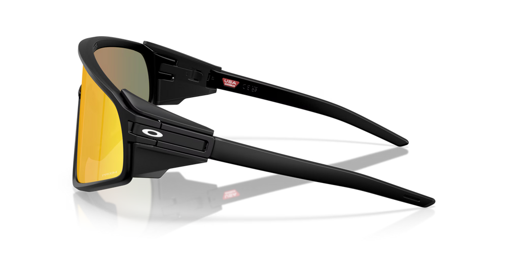 Oakley Latch Panel matte black sunglasses with Prizm Ruby shield lens