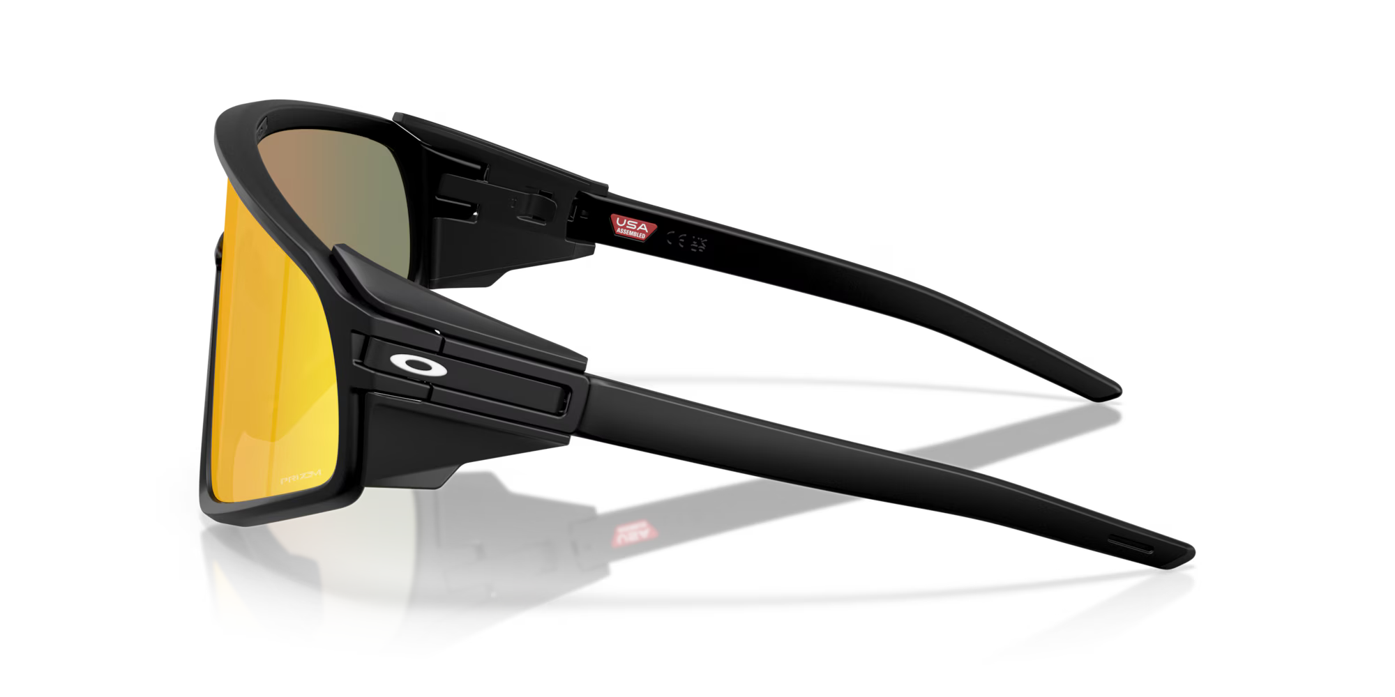Oakley Latch Panel matte black sunglasses with Prizm Ruby shield lens