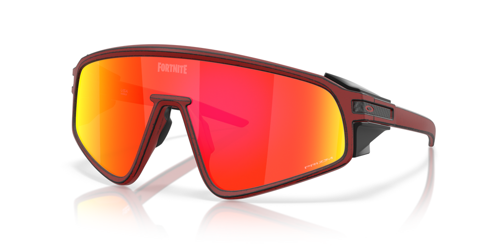 Oakley Latch Panel Raceworn Red Knight sunglasses with Prizm Ruby shield lens
