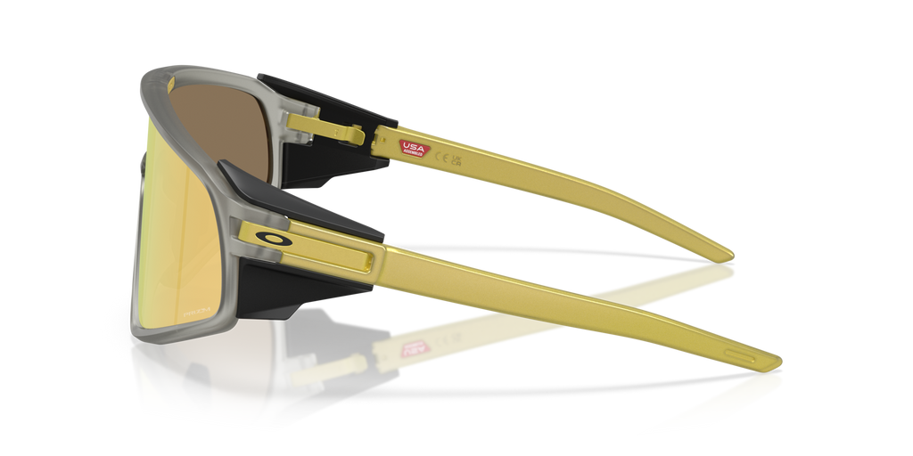 Oakley Latch Panel Alloy Collection matte grey ink sunglasses with Prizm 24K shield lens